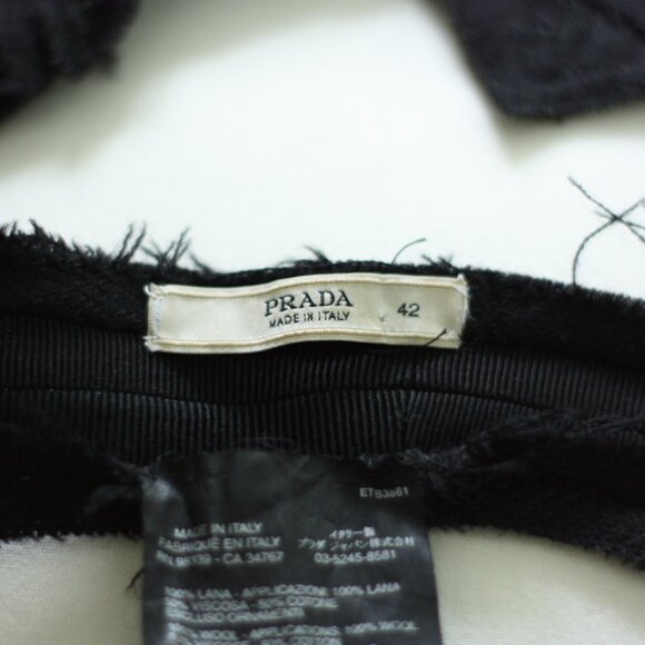 PRADA Black Beaded Cloth Belt main image 5